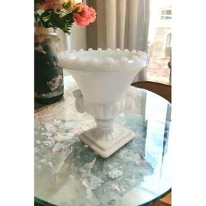 Vintage Arko Agate Slag Glass Vase/Urn Hint Pale Green  Decor Collector Gift 3"